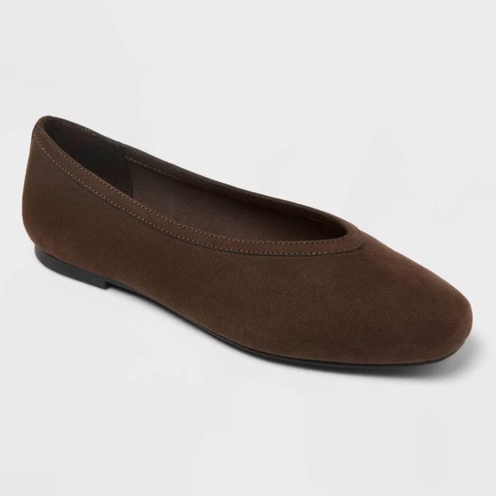 A New day Women’s Suede Sammie Ballet Flats with Memory Foam Insole